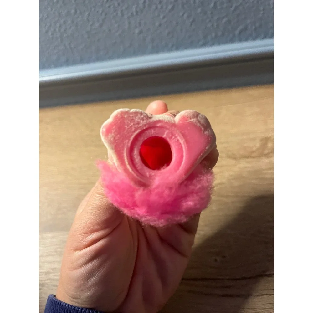 Vintage Hasbro In My Pocket Pink Bunny Rabbit Flocked Figure Blue Eyes Pink Tail